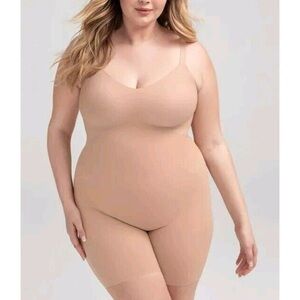 HONEYLOVE Beige SuperPower Mid Thigh Runaway Bodysuit New Plus Size 2X